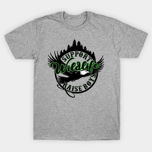 Support Wildlife Raise Boys Green T-Shirt by Turnbill Truth Designs